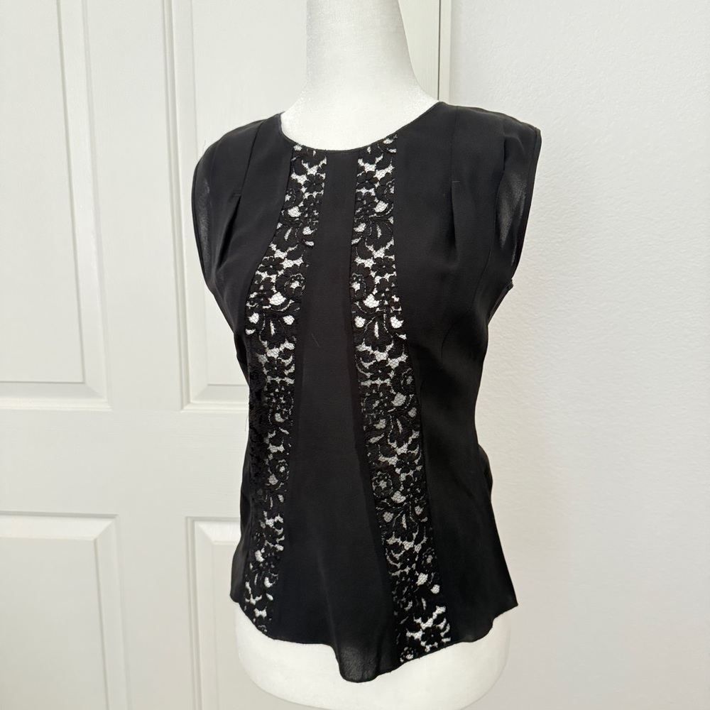 Nina Ricci Silk Black Lace Blouse
